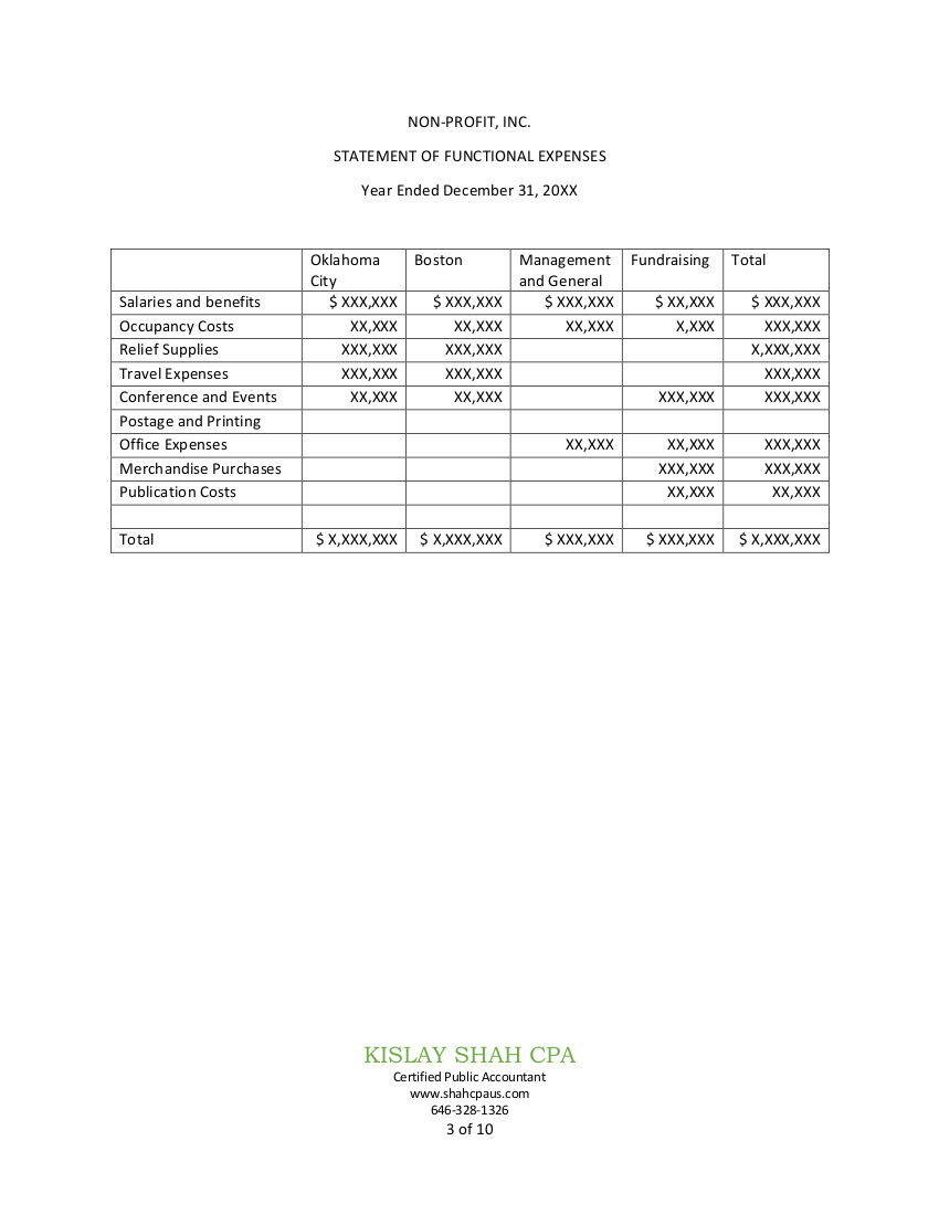 Image: Example Presenting Financial Statments of Non-Profits - Page 3